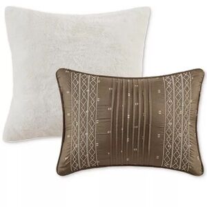 Brown and White Decorative Pillow Set